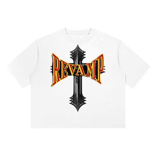 REVAMP Red & Maroon Heavyweight Boxy T-Shirt