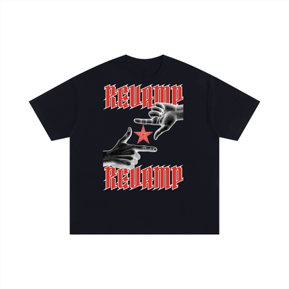 REVAMP Red Focus Oversized Cotton T-Shirt