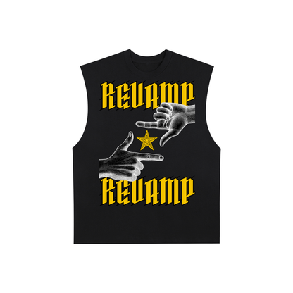 Raw Edge Cotton Tank Top